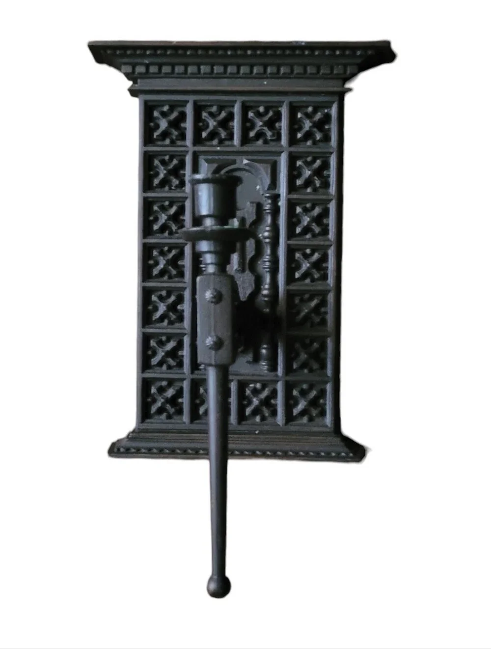 Black/Brown Decorative Wall Sconce Pair with Curved Arch Valance